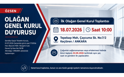 OLAĞAN GENEL KURUL DUYURUSU
